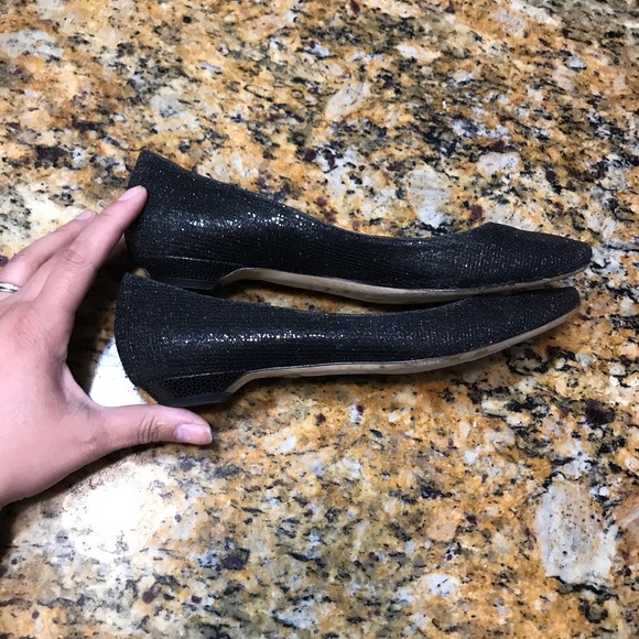 Jimmy Choo Finlay Square-Toe Glitter Flat sz40.5